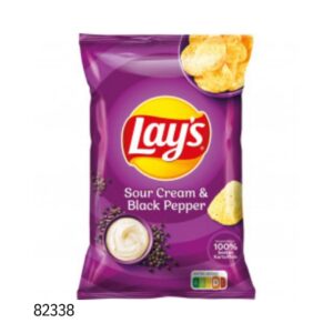 Картофельные чипсы "Lays Sour Cream & Black Pepper" со сметаной и приправой из перца