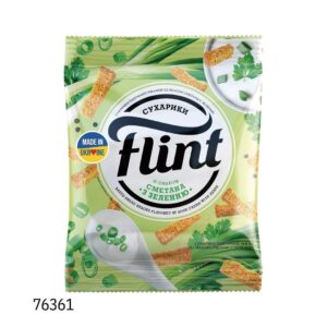 "Flint"- Сухарики из пшеничного хлеба со вкусом сметаны с зеленью
